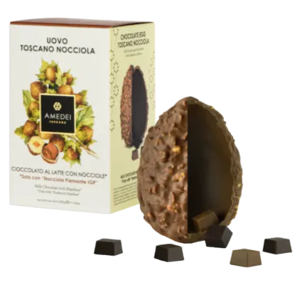Jajko czekoladowe orzechowo-mleczne z niespodzianką Amedei, 500g