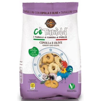 Taralli 'Tesorini' z cebulą i oliwkami, 225g