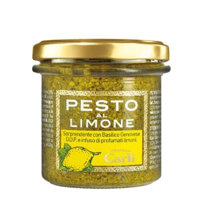 Pesto al Limone - cytrynowe pesto zielone z bazylią genueńską DOP, Carli 130g