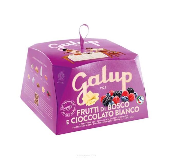Panettone Owoce Leśne i Biała Czekolada, Galup, 750g