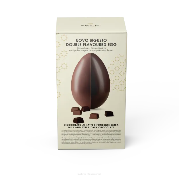 Jajko z czekolady mlecznej i ciemnej Amedei, 450g