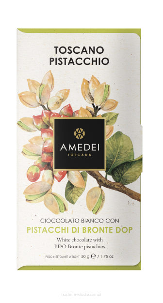 Toscano Pistacchio - Czekolada Amedei Biała z Pistacjami 50g
