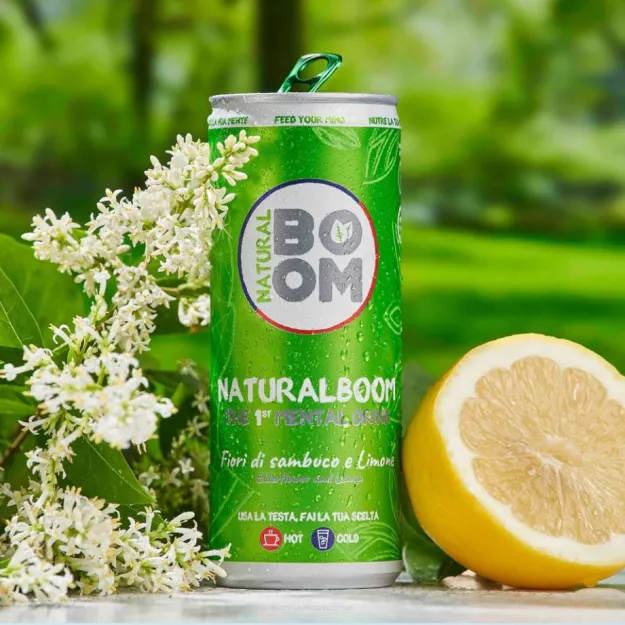 NaturalBOOM® - multifunkcjonalny oczyszczający Mental Drink z adaptogenami, czarnym bzem i cytryną 250ml, puszka