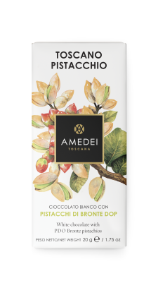 Mini czekolada Biała z Pistacjami, 20g