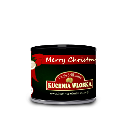 Ziarna kawy w gorzkiej czekoladzie, świąteczna puszka 130g