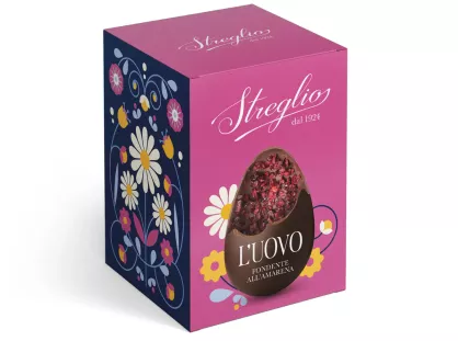 Jajko "Le Margherite" ciemna czekolada i wiśnie, z niespodzianką, 90g