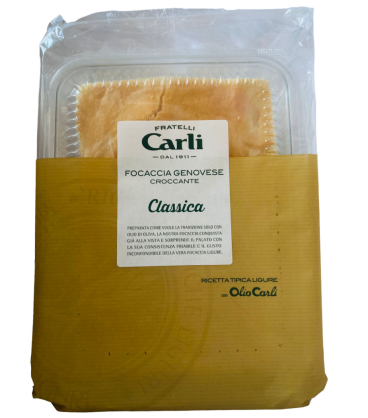 Focaccia Genovese Croccante - chrupiące pieczywo, przekąska Carli 150g