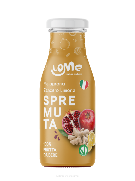 Naturalny sok z granatu z dodatkiem imbiru i cytryny, wyciskany na zimno, 200ml