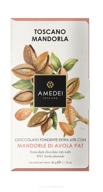 Toscano Mandorla - Czekolada Amedei Ciemna z Migdałami, 50g