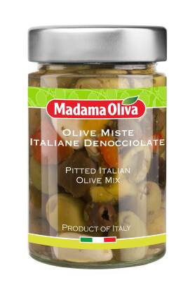 Mix oliwek włoskich z przyprawami, bez pestek, w zalewie, 290g
