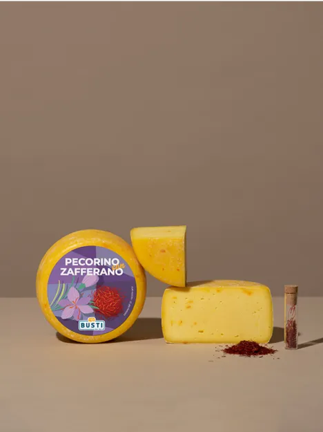 Owczy ser dojrzewający z szafranem, Busti, ok. 300g