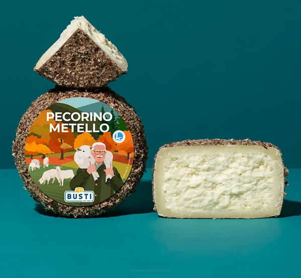 Pecorino Metello, owczy ser dojrzewający w kasztanach jadalnych, Busti, ok. 320g (+/- 10g)