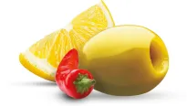 Oliwki zielone z cytryną i  papryczkami peperoncino, 300g