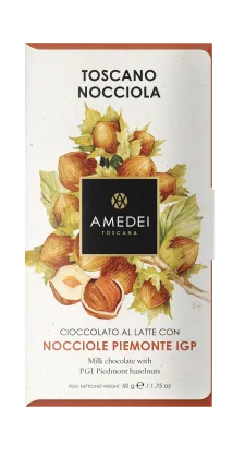 Toscano Nocciola - Czekolada Amedei mleczna z orzechami laskowymi, 50g