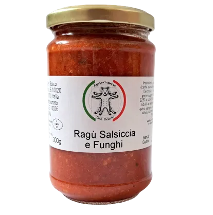 Sos "Ragu Salsiccia e Funghi" - gotowy sos do makaronu z borowikami szlachetnymi i piemoncką kiełbasą, 300g