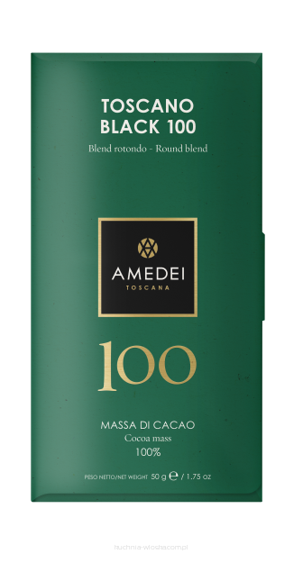Toscano Black 100 - ciemna czekolada 100% kakao, Amedei 50g