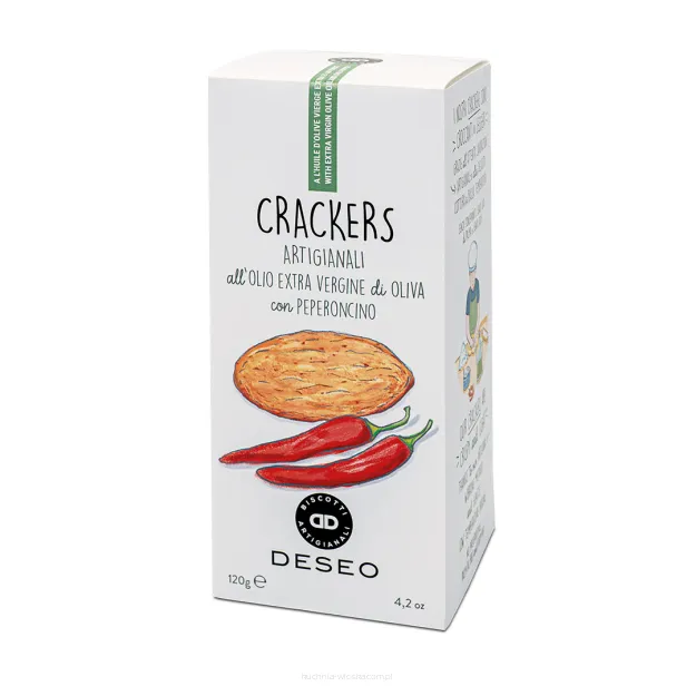 Krakersy z papryczką chili, z oliwą z oliwek extra vergine  120g