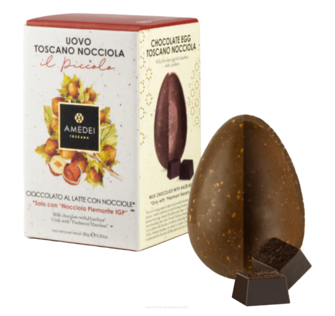 Jajko czekoladowe orzechowo-mleczne z niespodzianką Amedei, 80g