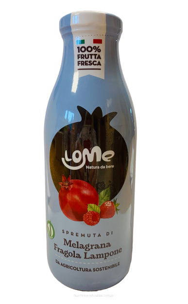 Naturalny sok z granatu z dodatkiem truskawek i malin, wyciskany na zimno, 500ml