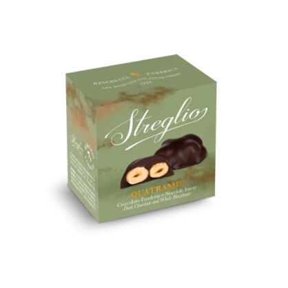 Quatramis - całe orzechy laskowe w ciemnej czekoladzie, 55g, Streglio