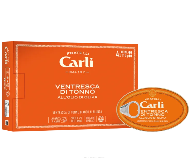 VENTRESCA - brzuszki tuńczyka białego w oliwie z oliwek, Carli, 110 g
