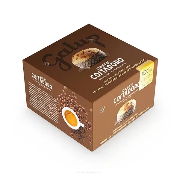 Panettone nadziewane kremem z kawy Costadoro i kroplami czekolady, 900g, Galup