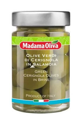 Oliwki zielone odmiany Cerignola całe, w zalewie, 300g