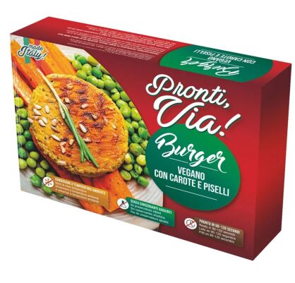 Hamburger wegański z groszkiem i marchewką - danie gotowe 200g