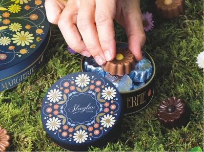 Czekoladki "Margaretki" w ozdobnej mini puszce, Streglio, 55g