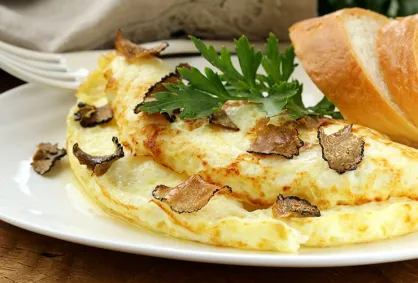 Przepis na omlet z carpaccio z czarnych trufli